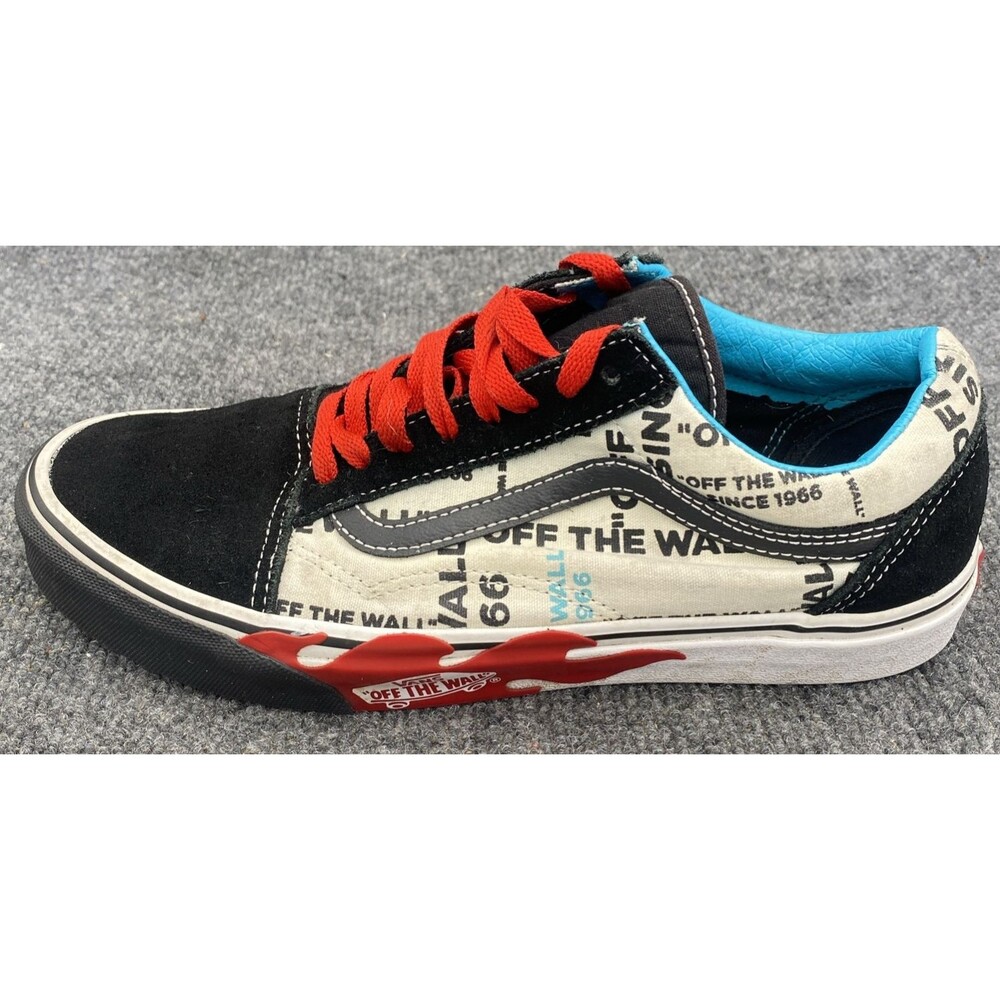 Vans Old Skool Off The Wall Flame Print Skate Shoes Black Men 9 / Women 10.5 - Picture 9 of 14